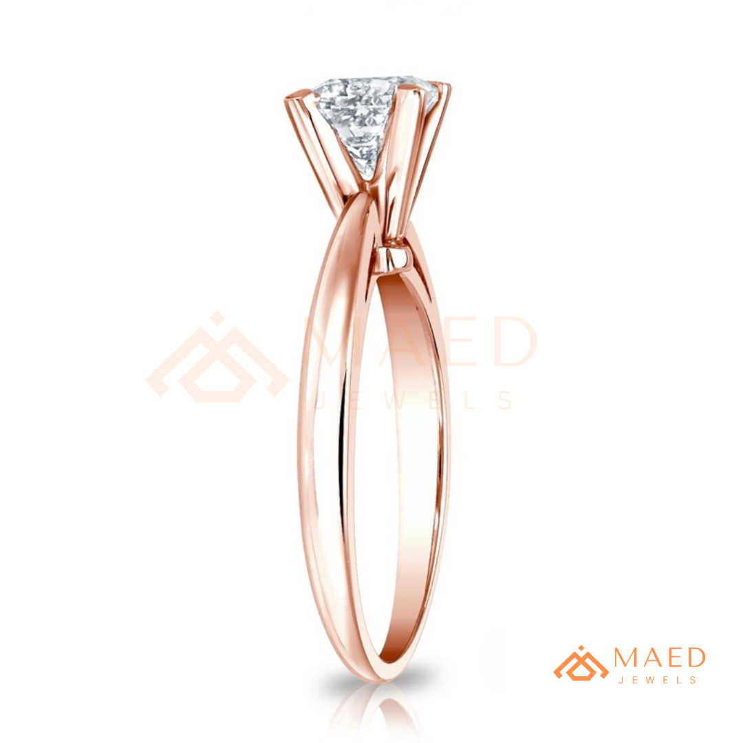 Classic Princess Cut Solitaire Engagement Ring | 14k Gold, Rose Gold & Sterling Silver