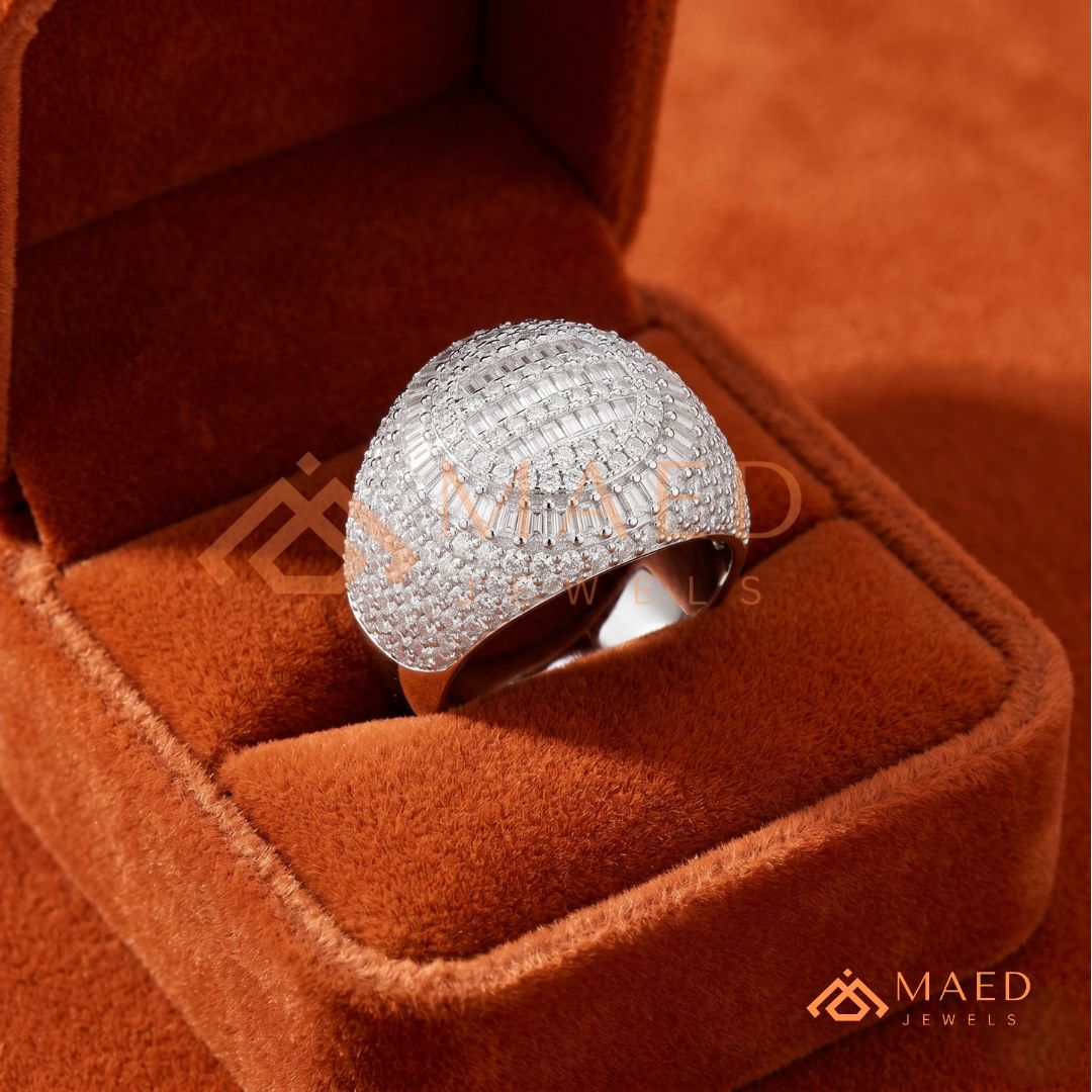 The Solace Wave Band | Tension-Set Floating Diamond Ring