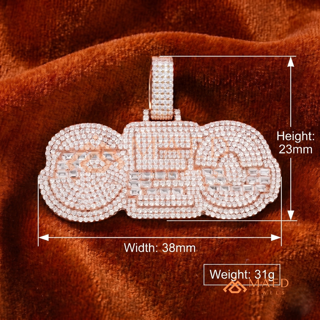 CEO Luxury Diamond Letter Pendant - 14K Gold, Rose Gold & Sterling Silver
