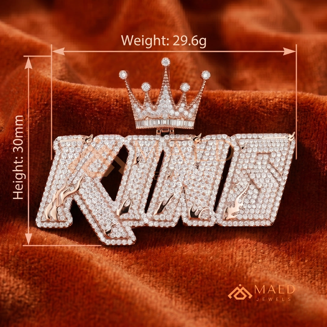 The "King" Crown Diamond Pendant – Custom Hip Hop Jewelry