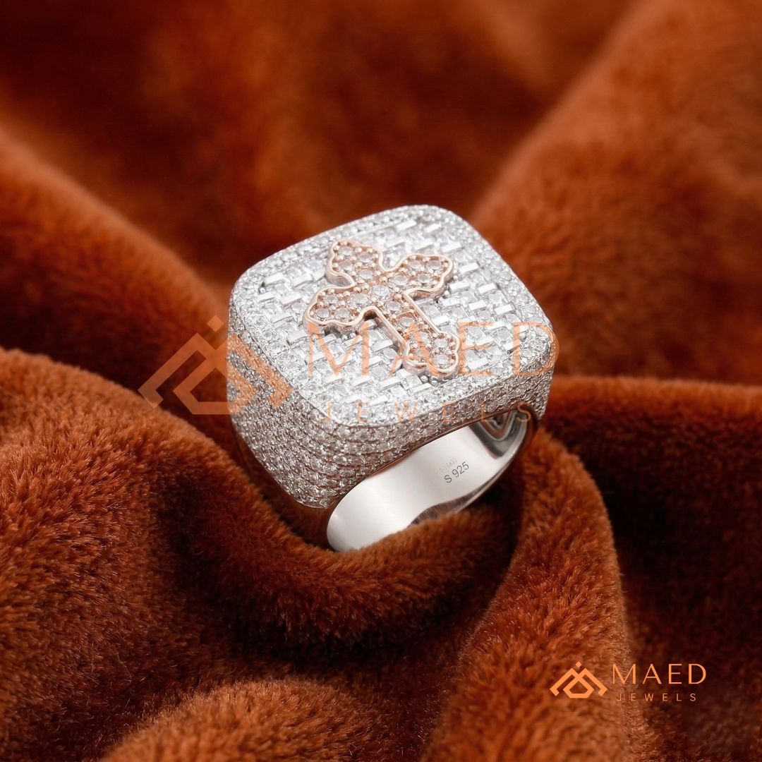 Moissanite Cross Ring