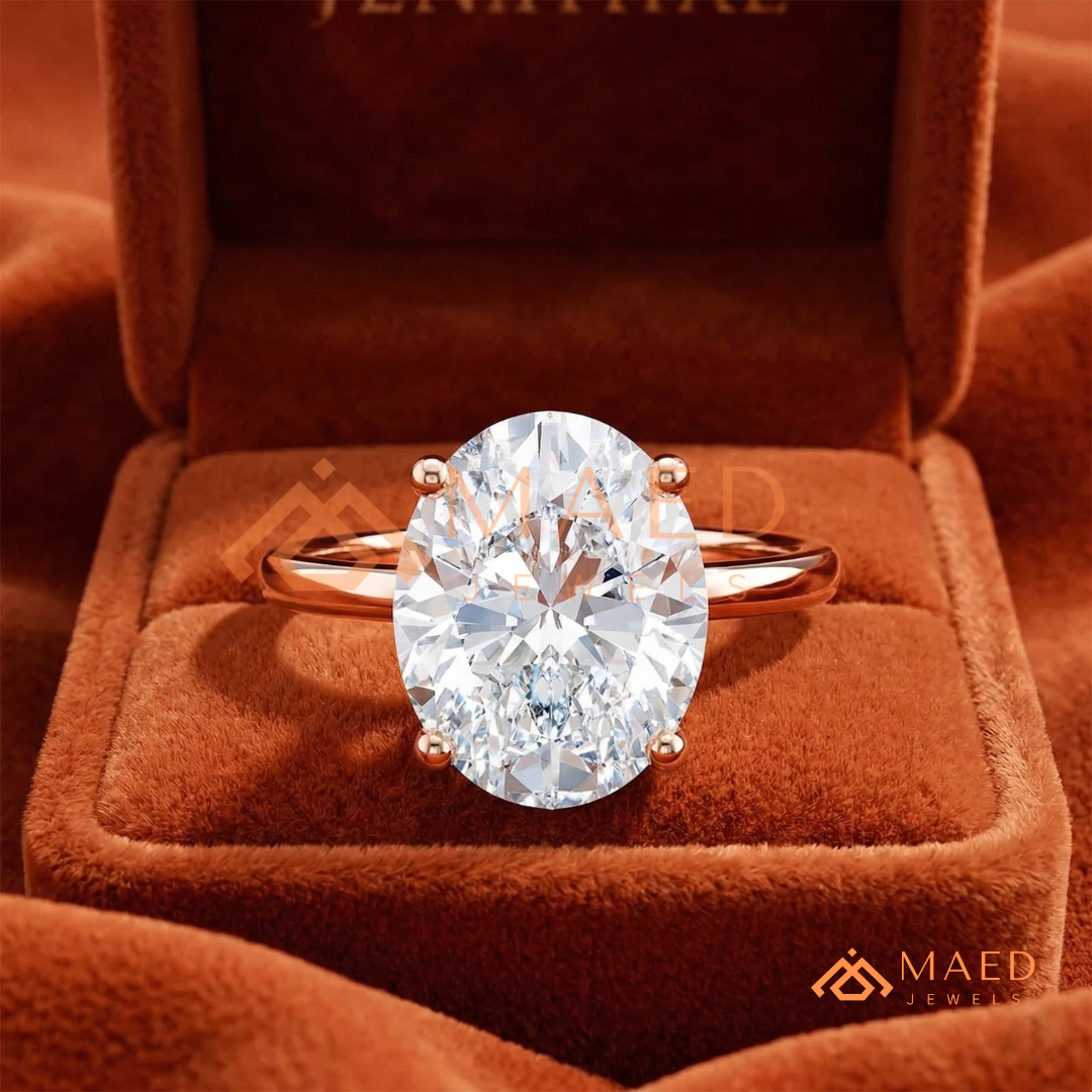 The Victoria Oval Cut Solitaire Ring | Silver, 14K Yellow, & Rose Gold