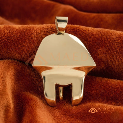 Heavy Egyptian Pharaoh Mask Statement Charm – Diamond Cluster Pendant