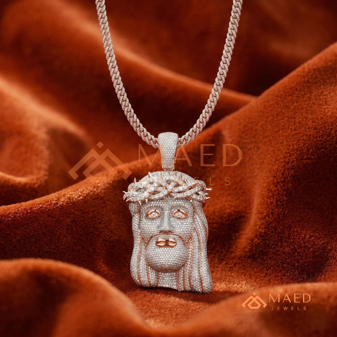Iced Out Jesus Piece Pendant – Micro Pave Hip Hop Necklace