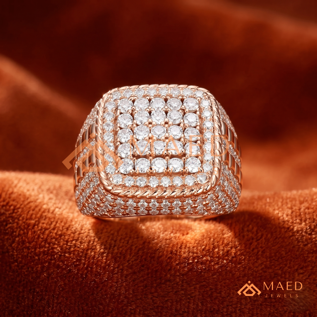 Men's Concentric Pave Diamond Dome Ring | Silver, 14K Gold & Rose Gold
