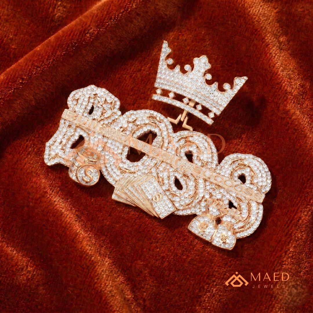 "BOSS" Crown Statement Pendant – Iced Out Success Medallion