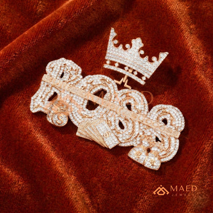 "BOSS" Crown Statement Pendant – Iced Out Success Medallion