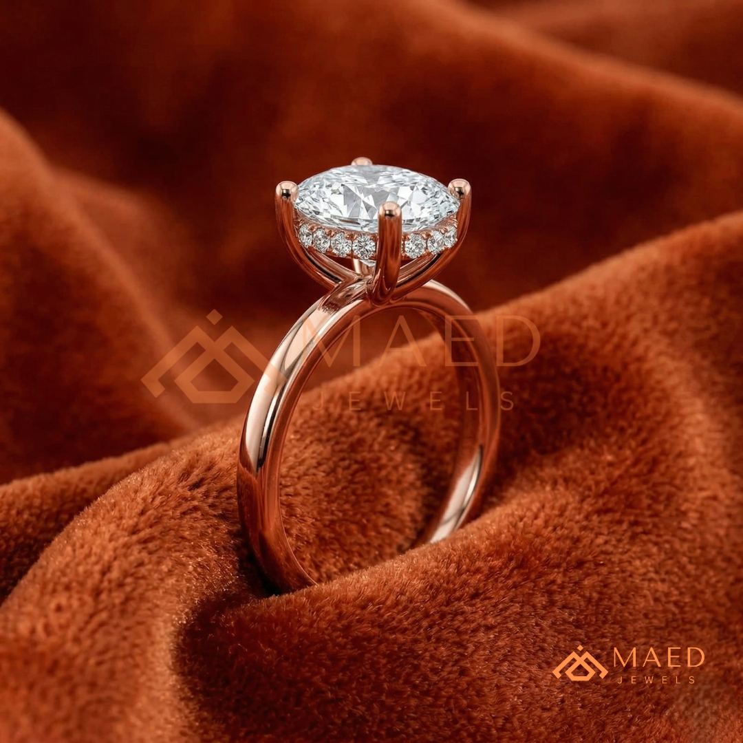 Classic Oval Cut Solitaire Engagement Ring in Silver, 14K Gold, & 14K Rose Gold