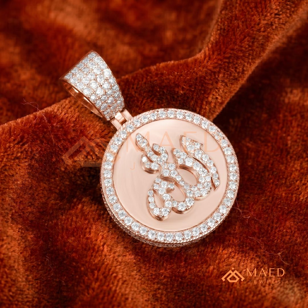 The Divine Pavé Pendant – 14K Gold, Rose Gold & Sterling Silver with Hand-Set Brilliant Diamonds
