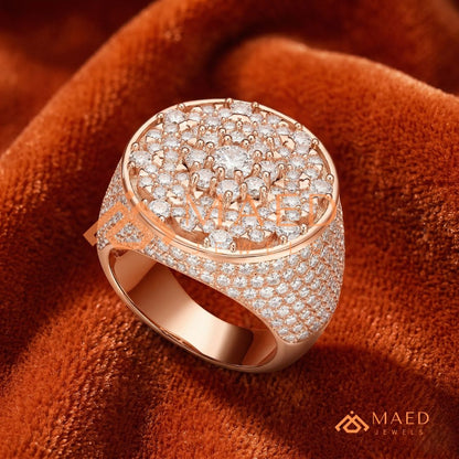 Men's Round Cluster Pave Statement Ring | Sterling Silver, 14K Gold & Rose Gold