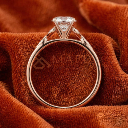 Radiant Cut 3-Stone Engagement Ring with Pear Side Gems & Pavé Band
