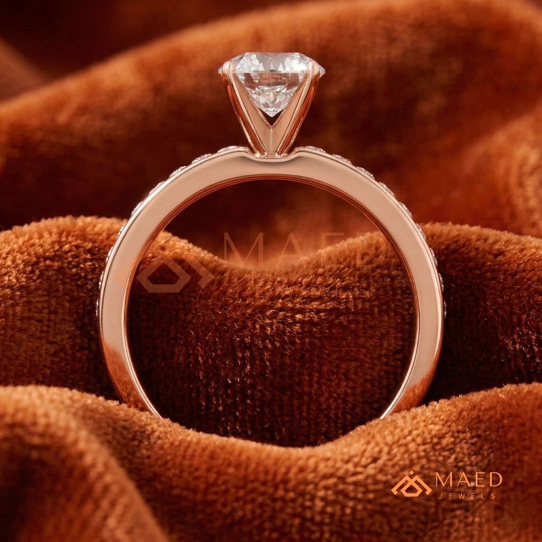 Princess Cut Diamond Engagement Ring | 14k Gold, Rose Gold & Sterling Silver Sparkle Solitaire Accented Band