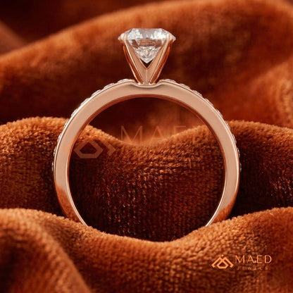 Princess Cut Diamond Engagement Ring | 14k Gold, Rose Gold & Sterling Silver Sparkle Solitaire Accented Band