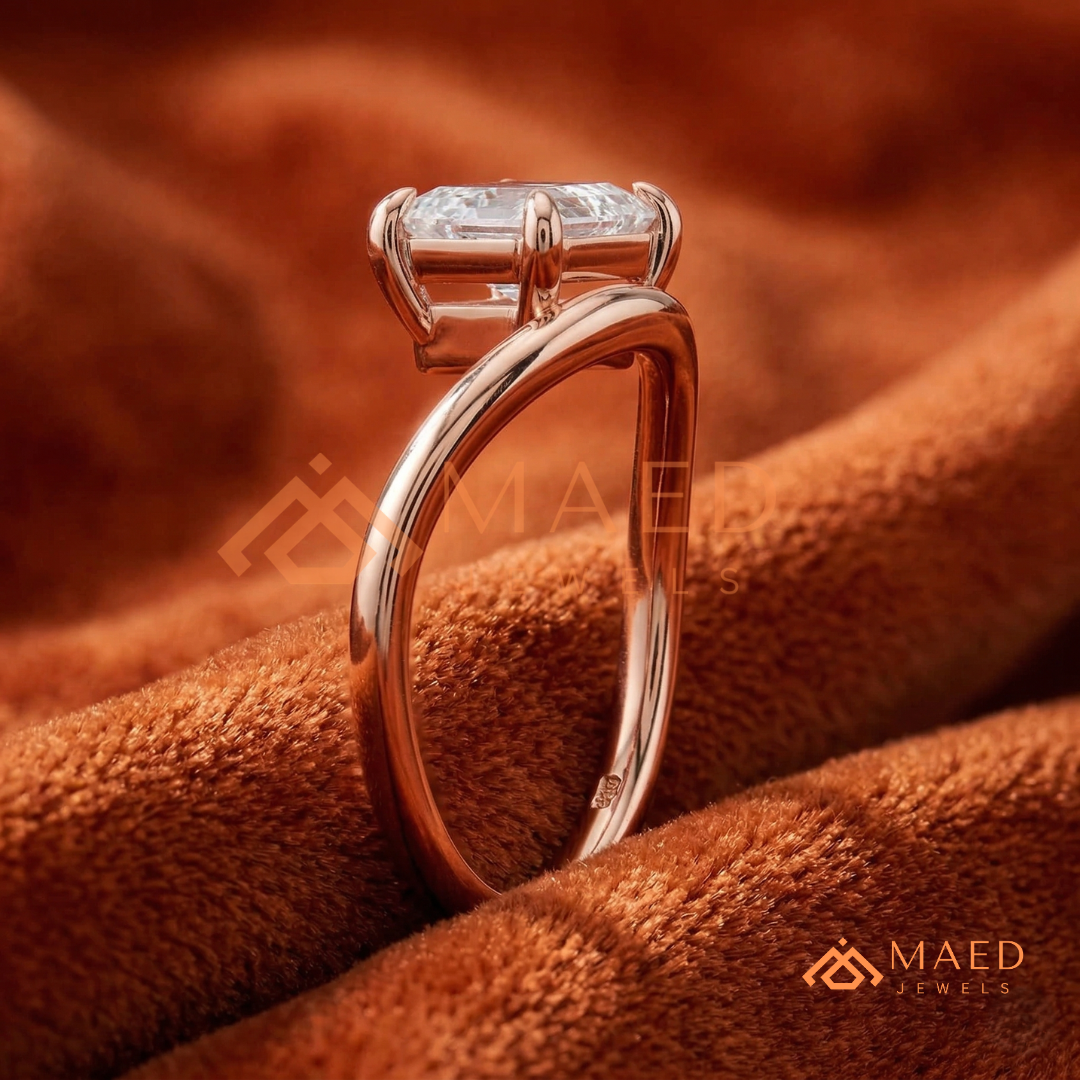 Classic Round Cut Pavé Diamond Band Promise Ring in Silver, 14K Yellow or Rose Gold