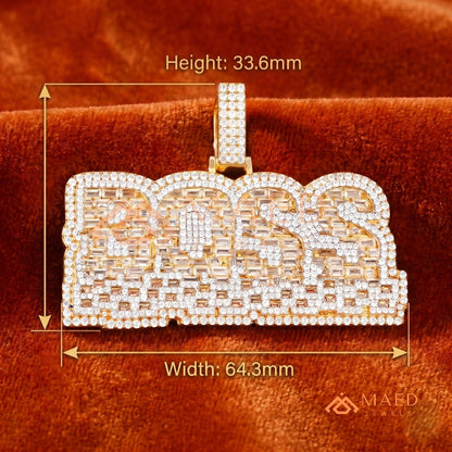 BOSS Luxury Diamond Letter Pendant - Sterling Silver, 14K Gold & Rose Gold