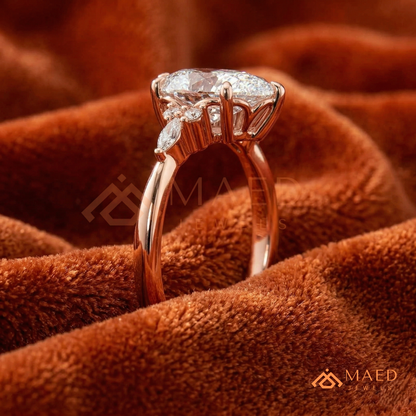 Classic Round Brilliant [Gemstone Type] Tiffany Style Ring in 14K Yellow Gold, Rose Gold & Silver