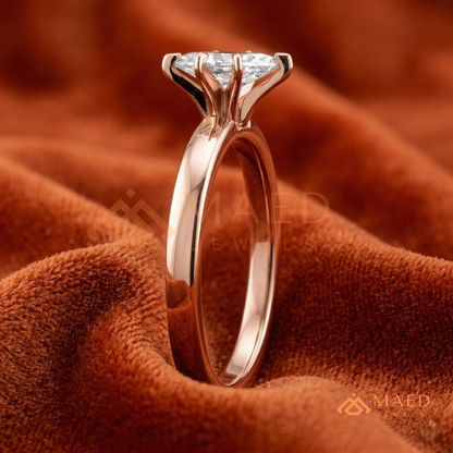Intertwined Vortex Halo Diamond Simulant Ring in 14K Yellow Gold, Rose Gold & Silver
