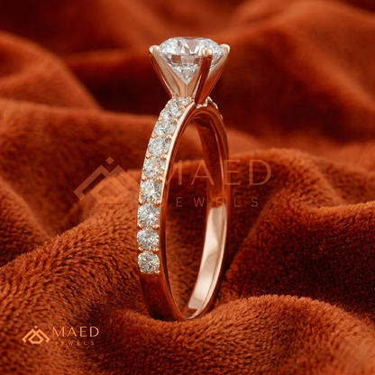 Premium Halo Engagement Ring | Oval, Radiant & Princess Cut Pavé Bands