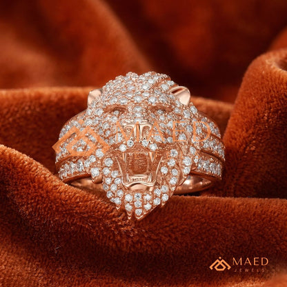 Men's Iced-Out Concentric Circle Dome Ring | Silver, 14K Gold & Rose Gold