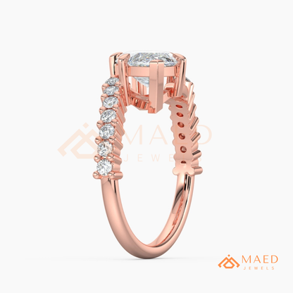 Marquise Cut Diamond Bypass Engagement Ring in Sterling Silver, 14K Gold, & 14K Rose Gold