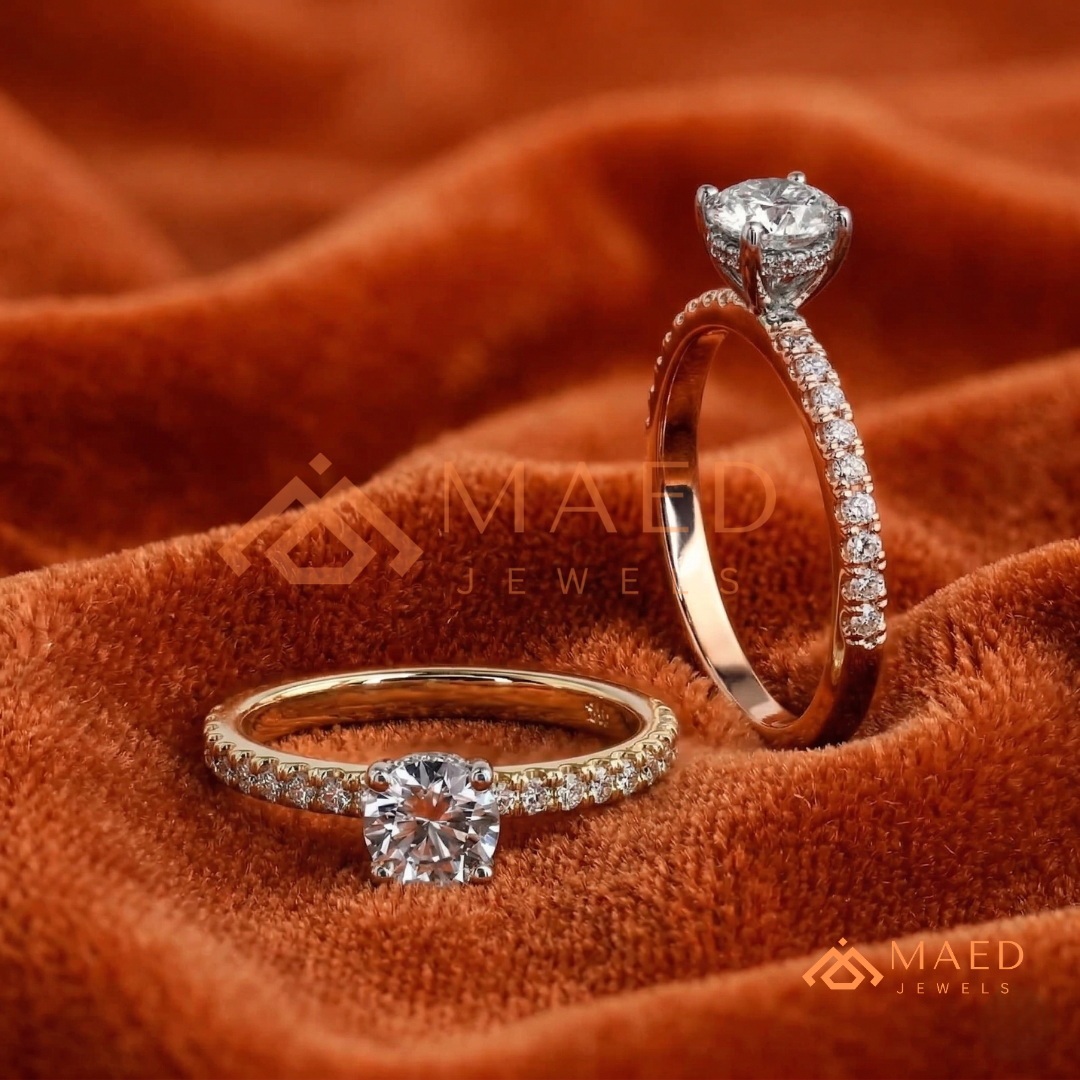 The Penelope Round Cut Diamond Simulant Ring | Silver, 14K Yellow, & Rose Gold
