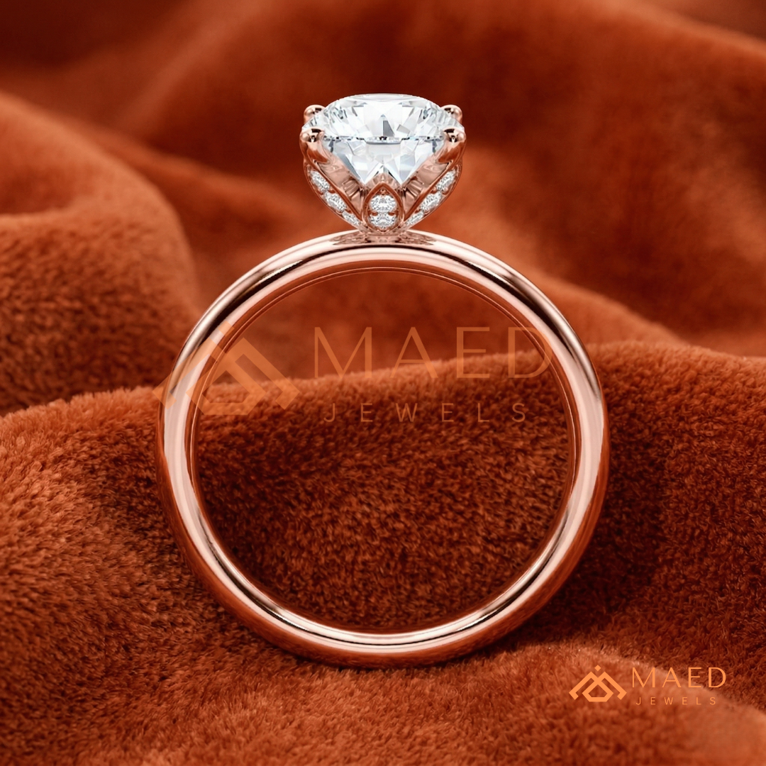 Oval Cut Solitaire Engagement Ring | Classic 4-Prong Plain Band Promise Ring | 14K Gold, Rose Gold & Sterling Silver
