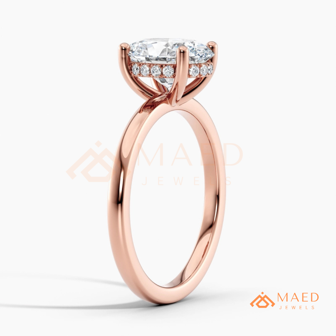 Classic Oval Cut Solitaire Engagement Ring in Silver, 14K Gold, & 14K Rose Gold