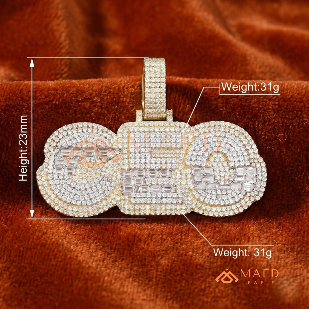 CEO Luxury Diamond Letter Pendant - 14K Gold, Rose Gold & Sterling Silver