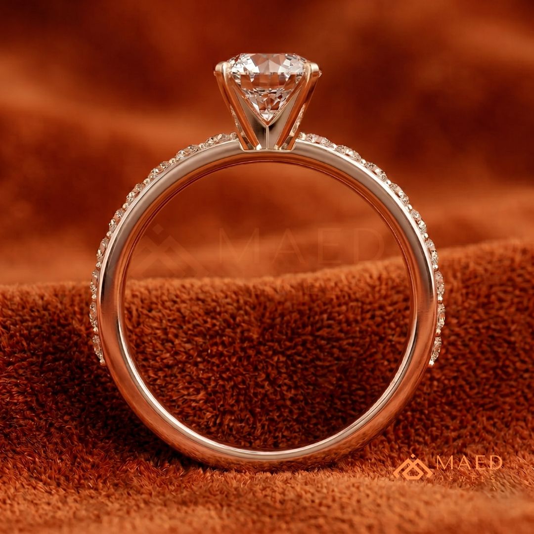 Premium Halo Engagement Ring | Oval, Radiant & Princess Cut Pavé Bands