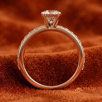 Premium Halo Engagement Ring | Oval, Radiant & Princess Cut Pavé Bands