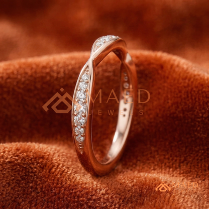 The Interlocking Twist Eternity Band – 2-Row Micro-Pavé Braided Ring (Sterling Silver, 14K Yellow, White, or Rose Gold)