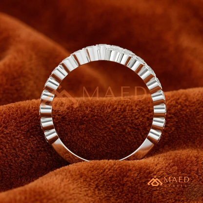 Crossover Moissanite Eternity Ring – Silver, 14K Yellow & Rose Gold