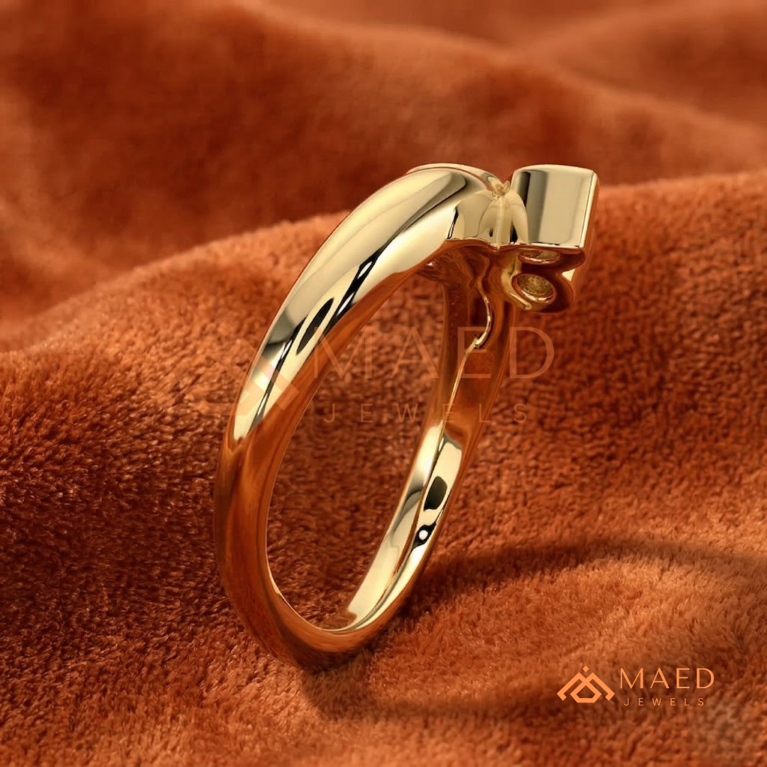Cluster Petal Ring in 14K White Gold | Botanical Bezel Band