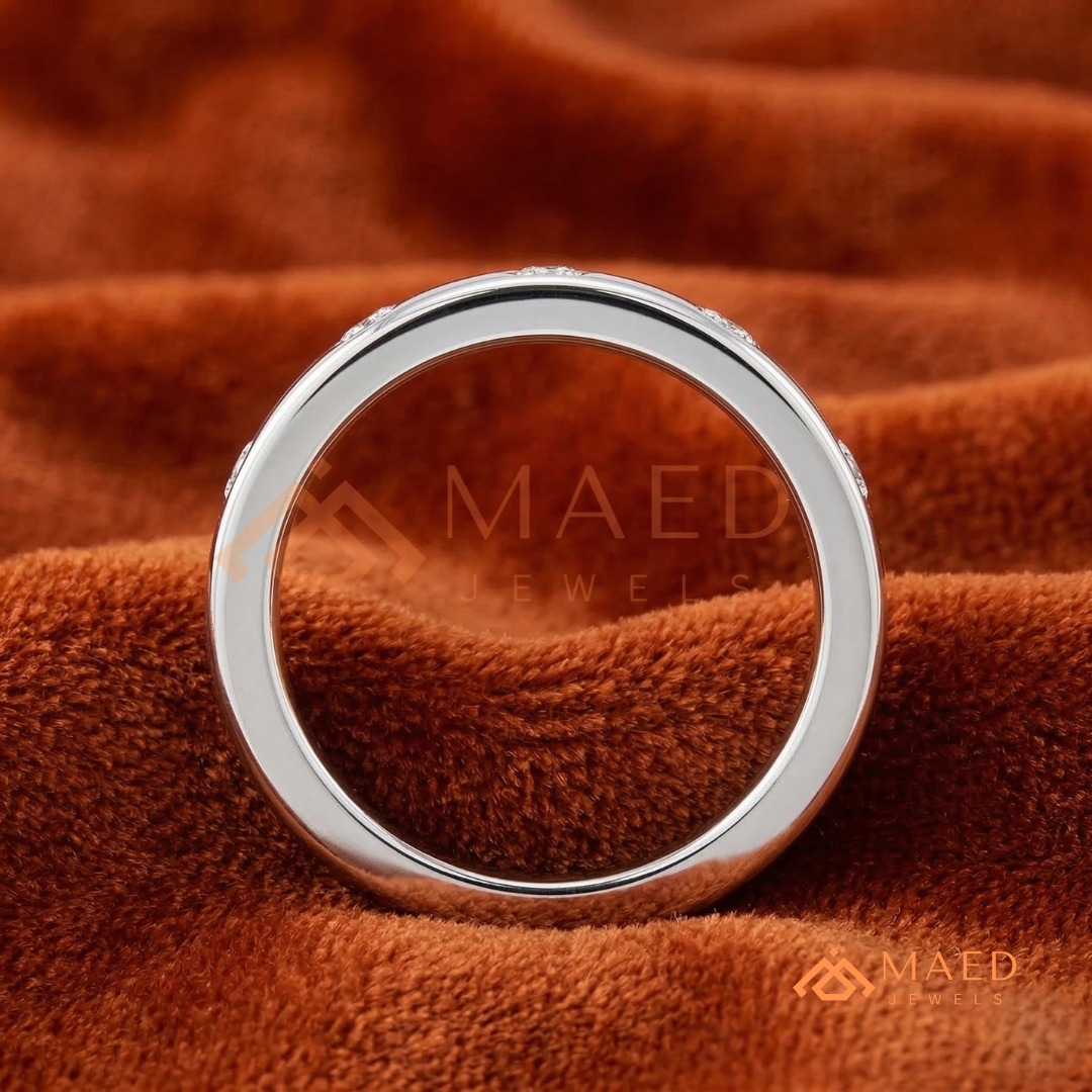 Contoured Open-Channel Diamond Ring | Silver, 14K Yellow & Rose Gold