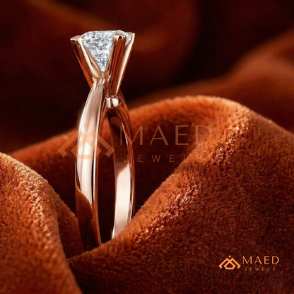 Classic Princess Cut Solitaire Engagement Ring | 14k Gold, Rose Gold & Sterling Silver