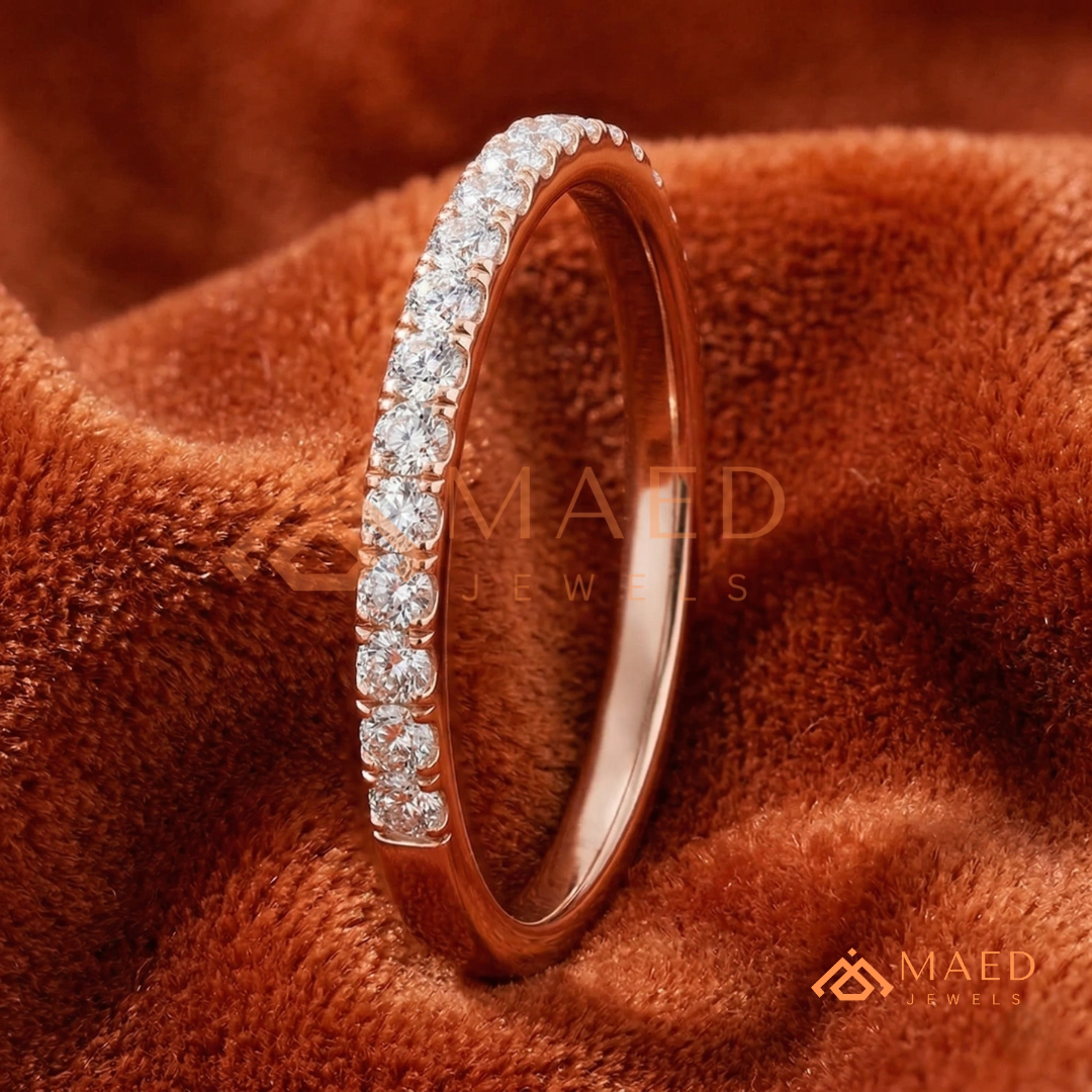 Petite Open Marquise Twist Diamond Wedding Band | Curved Bypass Stacking Ring in Silver, 14K Gold, & Rose Gold
