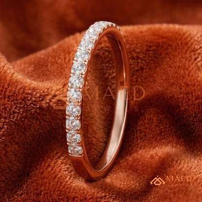 Petite Open Marquise Twist Diamond Wedding Band | Curved Bypass Stacking Ring in Silver, 14K Gold, & Rose Gold