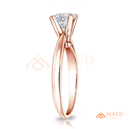 Classic Princess Cut Solitaire Engagement Ring | 14k Gold, Rose Gold & Sterling Silver