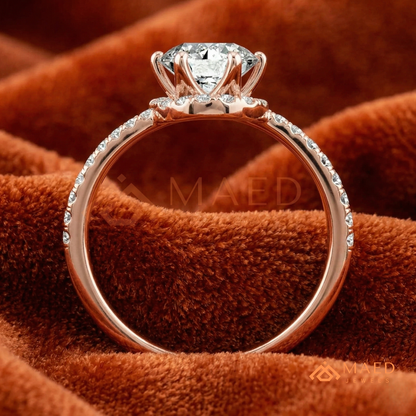 Ethereal Swirl Halo [Gemstone Type] Ring in 14K Yellow Gold, Rose Gold & Silver