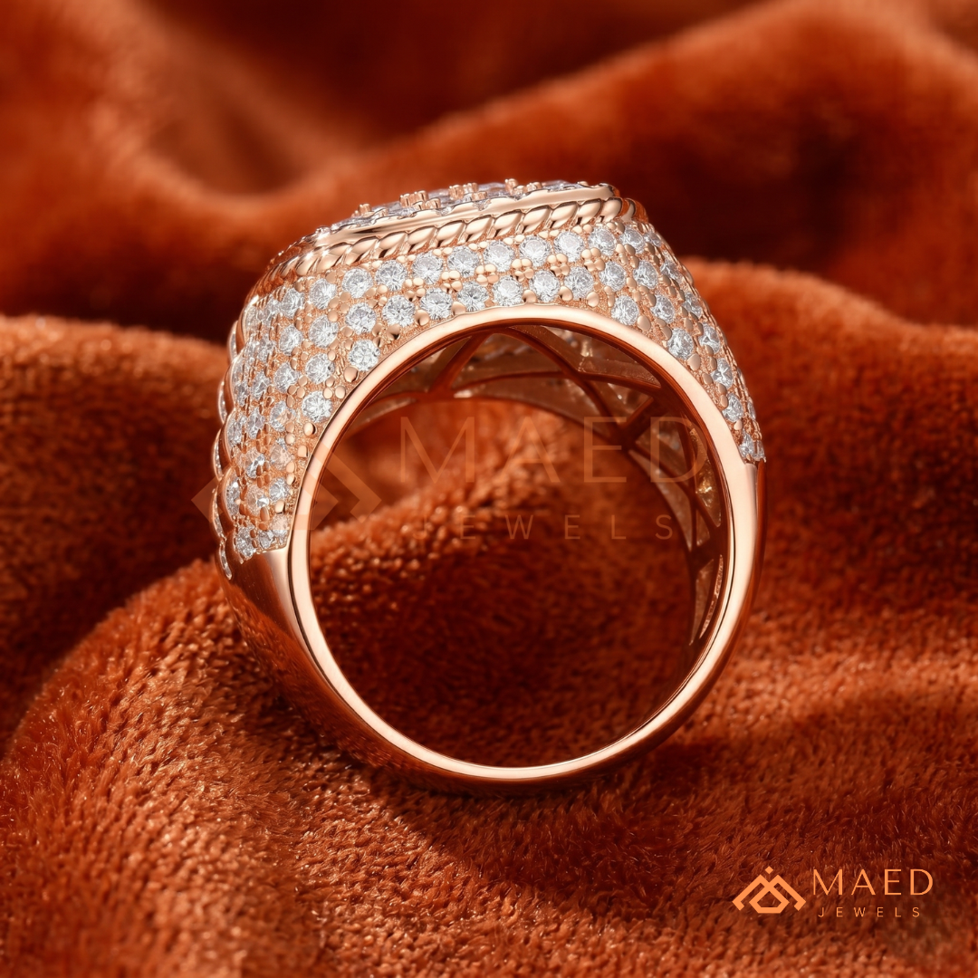 Men's Concentric Pave Diamond Dome Ring | Silver, 14K Gold & Rose Gold