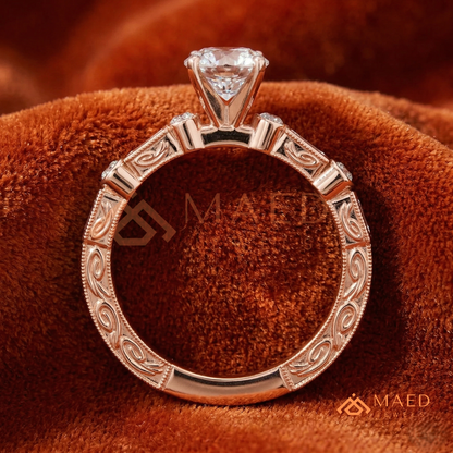 Vintage Pear Cut Multi-Stone Engagement Ring | 14K Gold, Rose Gold & Silver