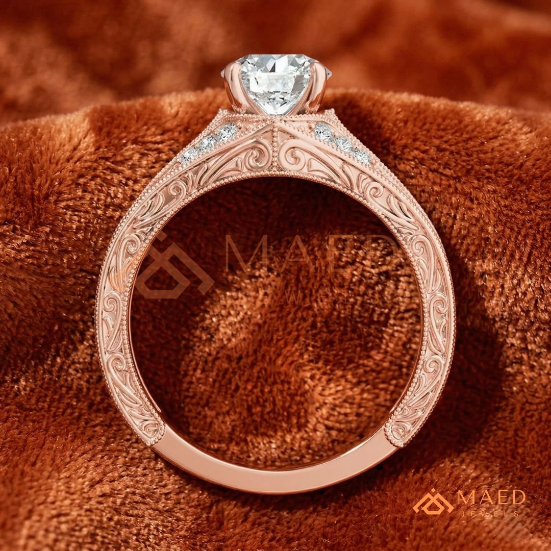 Vintage Filigree Engagement Ring – Art Deco Inspired Diamond Ring