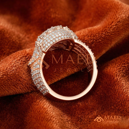 Men's Fully Iced-Out Jesus Piece Ring | Sterling Silver, 14K Gold & Rose Gold