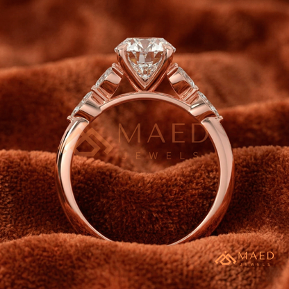 Oval Cut Marquise Cluster Engagement Ring | Nature Inspired Floral Wedding Ring | 14K Gold, Rose Gold & Sterling Silver