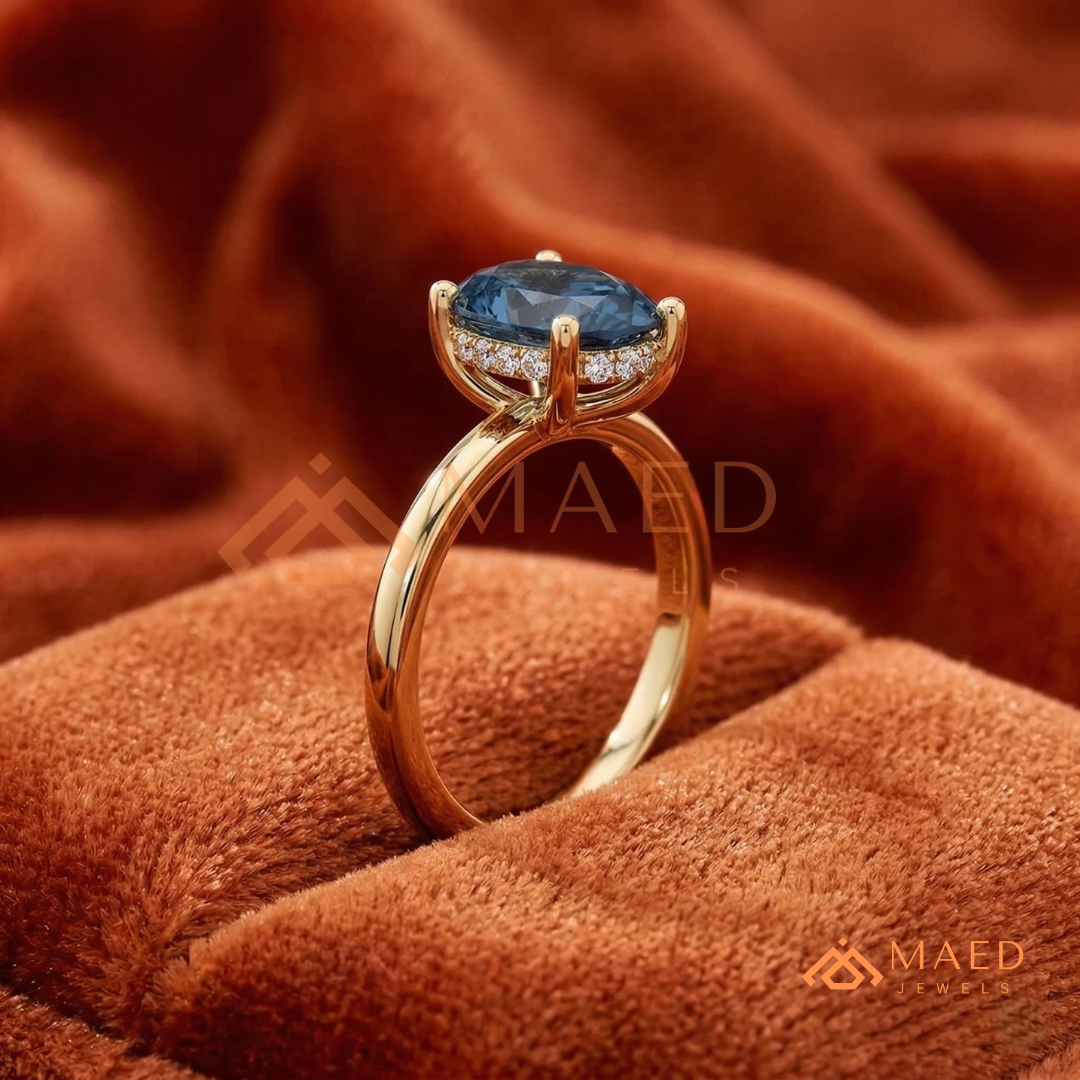 The Oceanne Pear Cut Solitaire Ring | Silver, 14K Yellow, & Rose Gold
