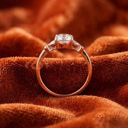 Vintage Marquise Flora Diamond Simulant Ring in 14K Yellow Gold, Rose Gold & Silver
