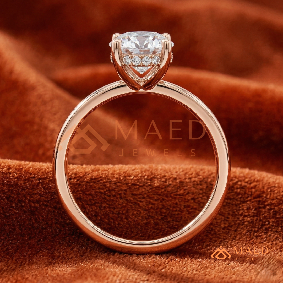 Classic Oval Cut Solitaire Engagement Ring in Silver, 14K Gold, & 14K Rose Gold