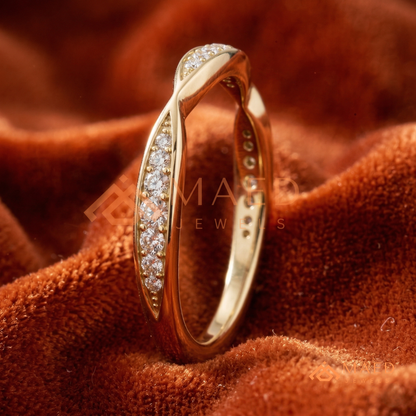 The Interlocking Twist Eternity Band – 2-Row Micro-Pavé Braided Ring (Sterling Silver, 14K Yellow, White, or Rose Gold)