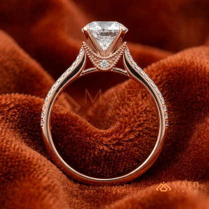 Multi-Row Pavé Split-Shank Engagement Ring – Glamour Diamond Ring