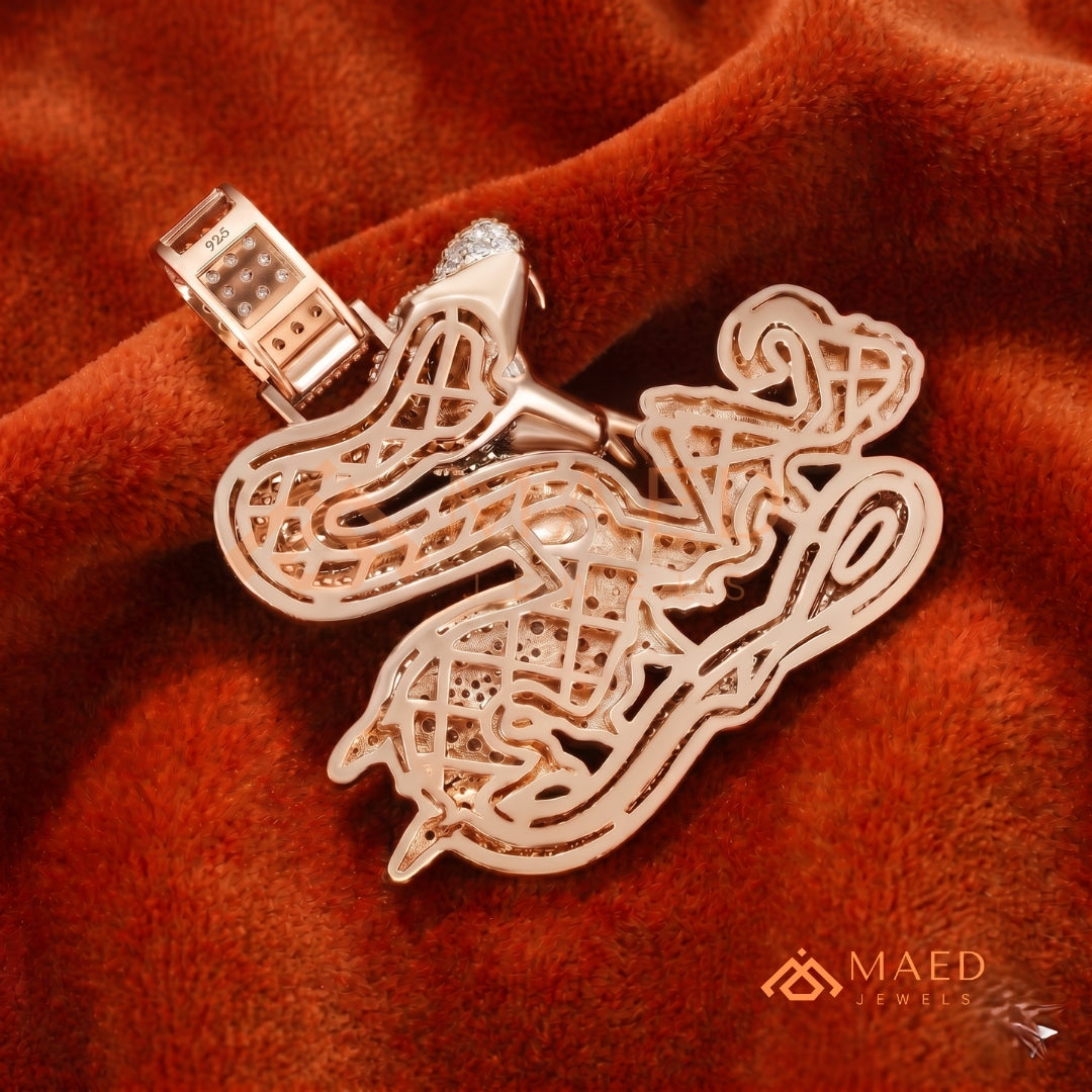 Iced Out "Savage" Snake Pendant - 14K Gold, Rose Gold & Silver Hip Hop Jewelry